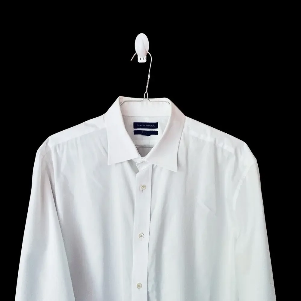 Two Banana Republic Men’s Slim Fit Long Sleeve Button Up Blue&White Shirts XL